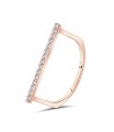 Slim Straight Line With CZ Stone Silver Ring NSR-4139